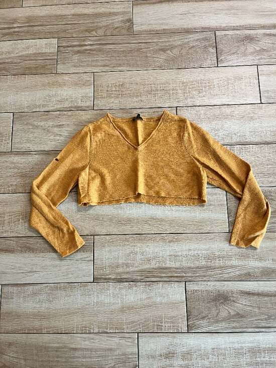 Eileen Fisher Tops - Womens Eileen Fisher Gold/Orange Cropped Sweater Top - XL